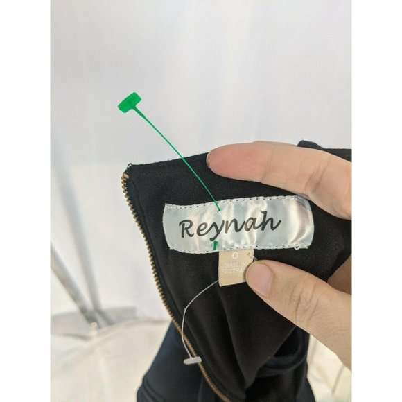 Reynah Black Sleeveless Square Neck Stretch Dress Size 0 - Picture 5 of 6